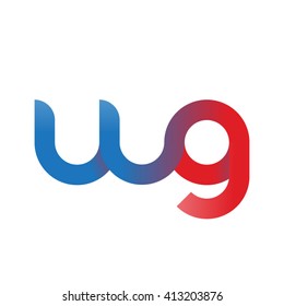 initial letter wg linked round lowercase logo blue red