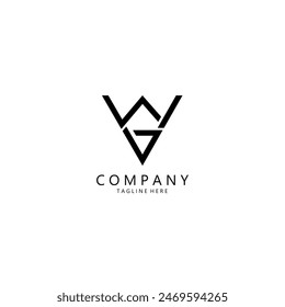 initial letter WG logo design vector