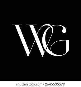 Design do logotipo da letra inicial WG 