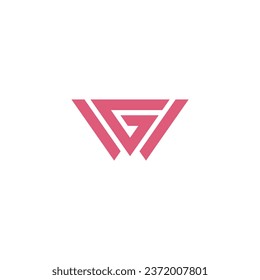 Anfangsbuchstaben, wg Logo oder gw Logo, Vektordesign