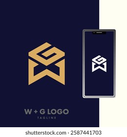 Initial Letter WG Logo or GW Logo Design Vector Template
