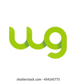 initial letter wg modern linked circle round lowercase logo green
