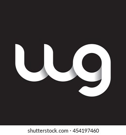 initial letter wg modern linked circle round lowercase logo white black