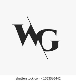 Initial Letter Wg Monogram Sliced Modern Stock Vector (Royalty Free ...