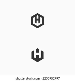 Anfangsbuchstabe mit hexagonfarbenem Logo, Vektorgrafik-Design