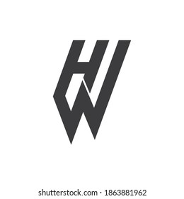 Initial letter wh or hw logo vector design templates