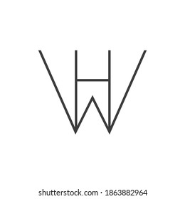 Initial letter wh or hw logo vector design templates