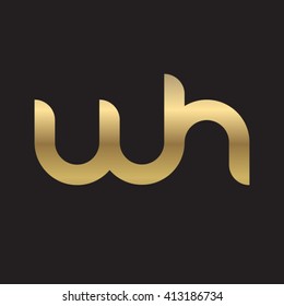 initial letter wh linked round lowercase logo gold black background