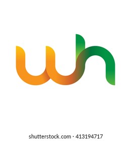initial letter wh linked round lowercase logo orange green