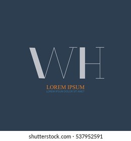 initial letter Wh logo design for company identity