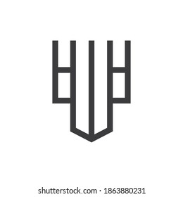 Initial letter wh logo or hw logo vector design template