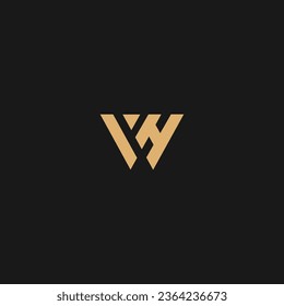 Initial letter WH logo or WH logo vector design template,