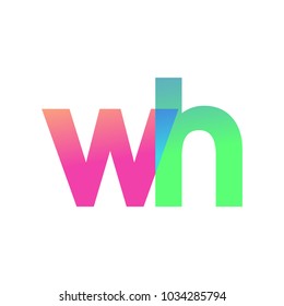 Initial Letter WH Lowercase Logo green, pink and Blue, Modern and Simple Logo Design.