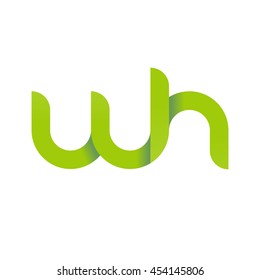 initial letter wh modern linked circle round lowercase logo green