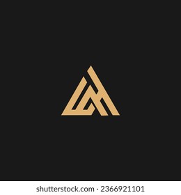 Initial Letter WH with Triangle Logo Design Vector Template,
