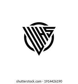 Initial letter WHS triangle monogram cool simple modern logo concept