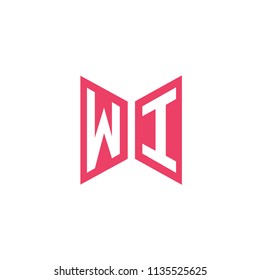 Initial Letter WI Hexagonal Shape Logo Design