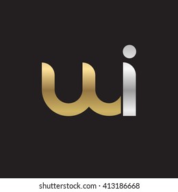 initial letter wi linked round lowercase logo gold silver black background