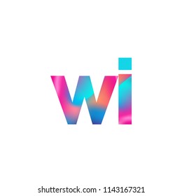 Initial Letter WI Logo Lowercase colorful design, Modern and Simple Logo Design.
