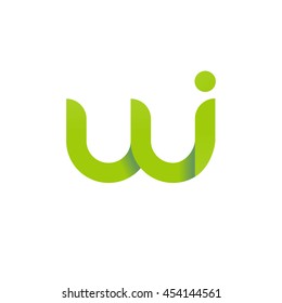 letra inicial wi círculo moderno vinculado redondo logotipo minúsculo verde