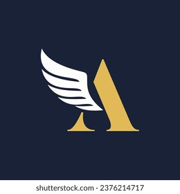 initial letter A wing logo