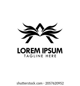 Initial letter a wing logo design template