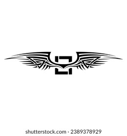 Initial I letter wings logo