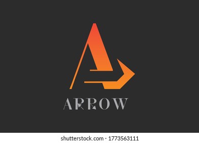 Initial Letter A Wirh Arrow Logo Vector Design Template Elemant