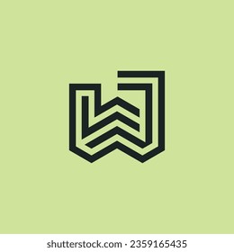 Initial letter WJ or JW monogram logo
