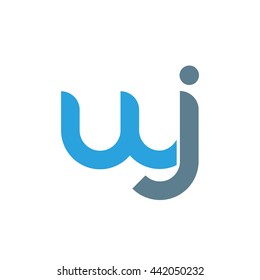 initial letter wj linked round lowercase logo blue