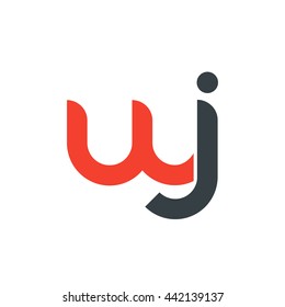 initial letter wj linked round lowercase logo red