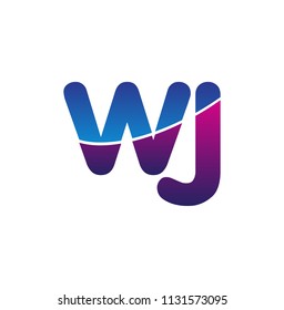 Initial Letter WJ Logo Lowercase, colorful logotype Modern and Simple Logo Design.
