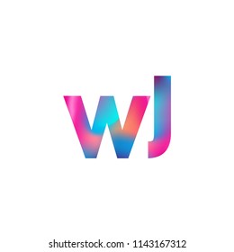 Initial Letter WJ Logo Lowercase colorful design, Modern and Simple Logo Design.
