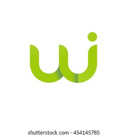 initial letter wj modern linked circle round lowercase logo green