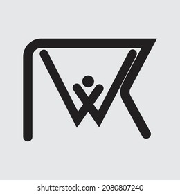 Initial letter WK logo design