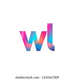 Initial Letter WL Logo Lowercase colorful design, Modern and Simple Logo Design.
