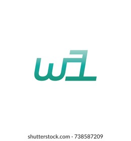 initial letter wl thin logo design