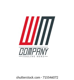 Initial Letter WM Design Logo Template