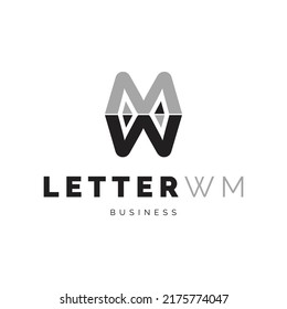 Letra inicial inspiración para el diseño del logotipo del icono WM