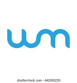 initial letter wm linked round lowercase logo blue