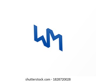 Design-Vorlage für WM-Logo mit Anfangsbuchstaben