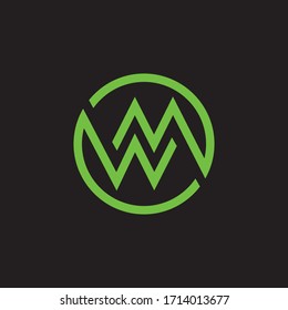 Initial letter wm logo or mw logo vector design template
