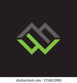 Initial letter wm logo or mw logo vector design templates