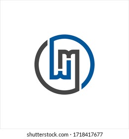 Initial letter wm logo or mw logo vector design templates