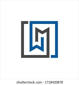 Initial letter wm logo or mw logo vector design templates