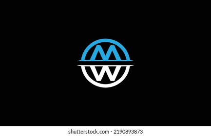 Initial letter wm logo or mw logo vector design templates