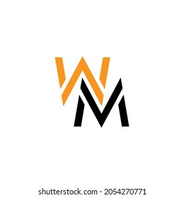 Diseño de plantilla de logotipo WM de carta inicial