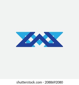 Initial letter WM rectangular shape with harmonious colors.