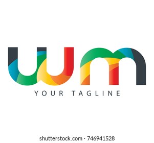 Initial Letter WM Rounded Design Logo