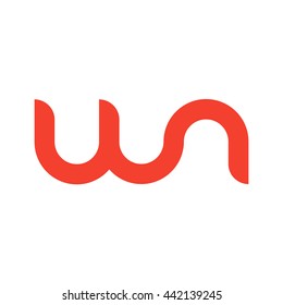 initial letter wn linked round lowercase logo red